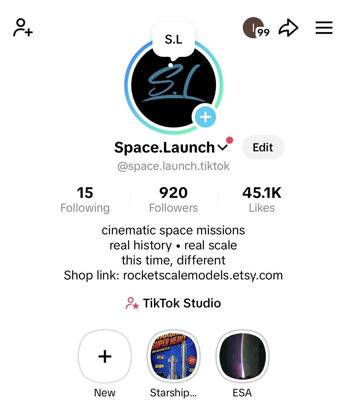 TikTok profile showing 920 followers