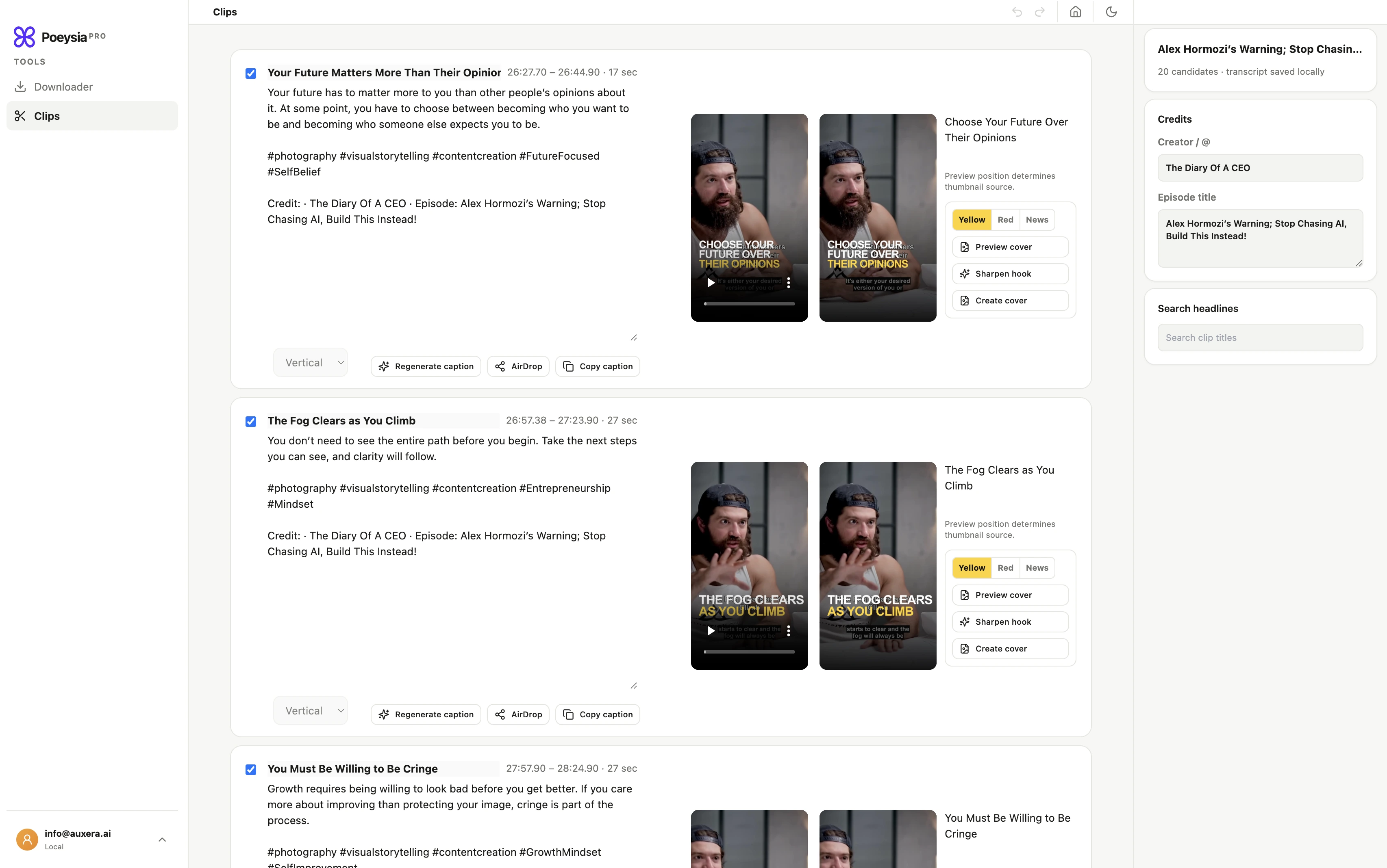 PoeysiaPRO desktop workspace