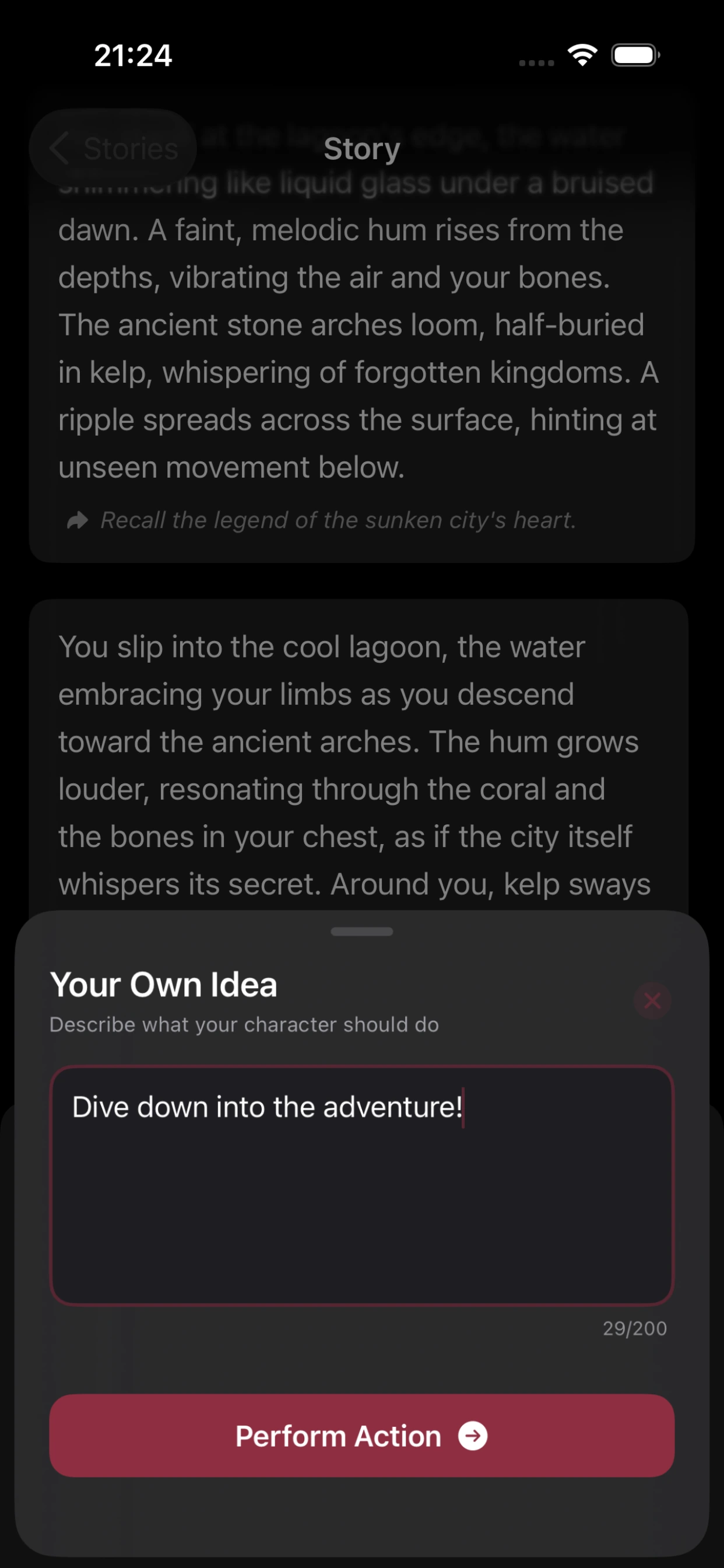 Poeysia Storytelling own idea screen
